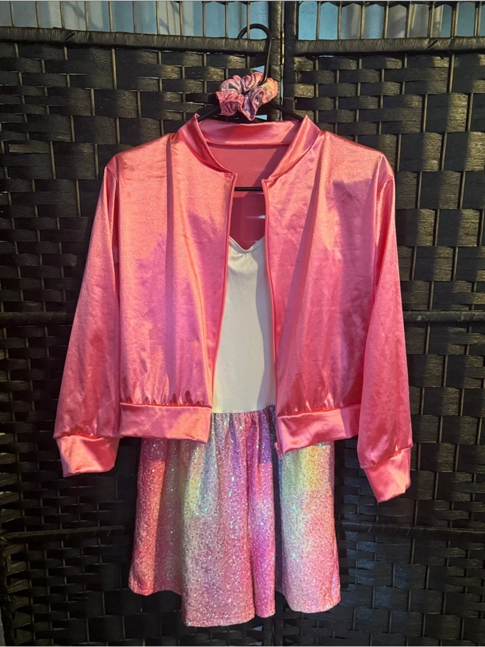 Weissman Shiny Pink Jacket and Sparkle Skirt Costume Set